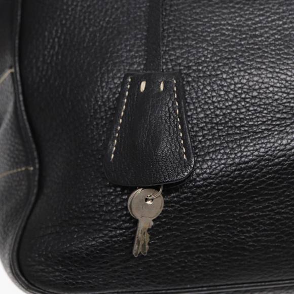 PRADA Tote Bag Leather Black Silver Auth bs16964 - Picture 9 of 16